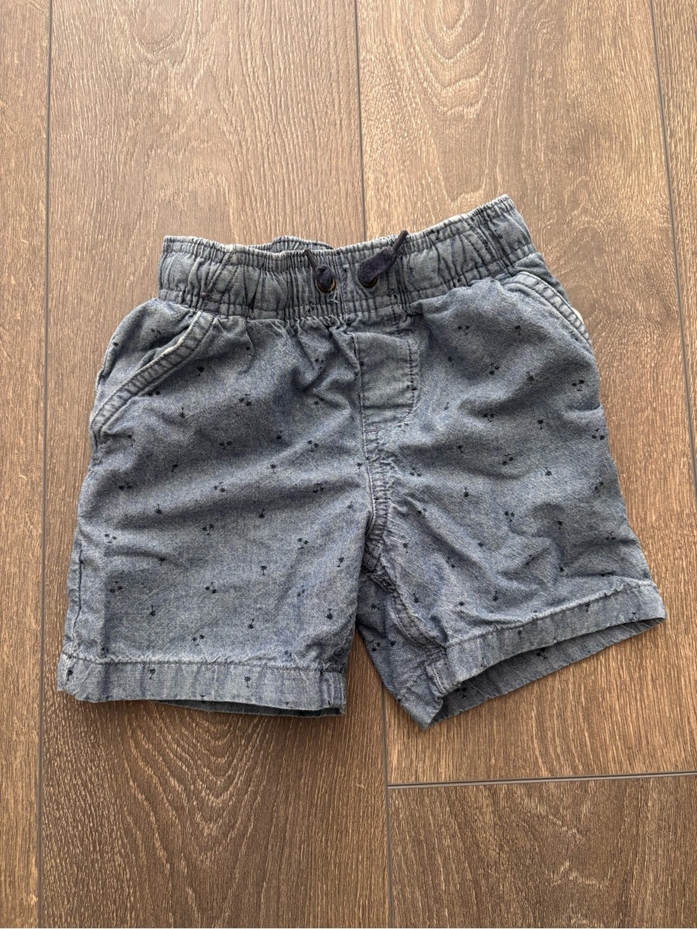 Kids Chambray Drawstring Shorts in Blue
